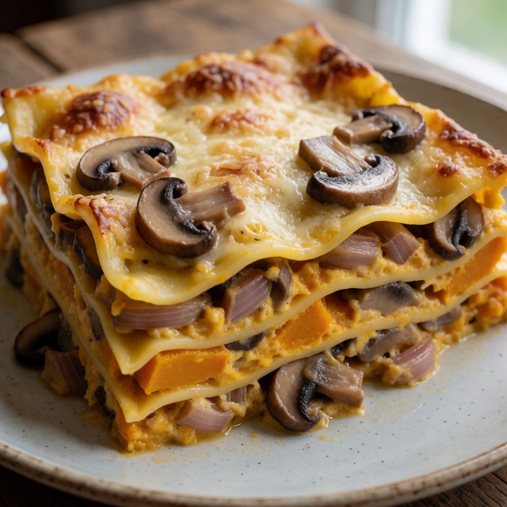 Lasagne with Pumpkin and Mushrooms