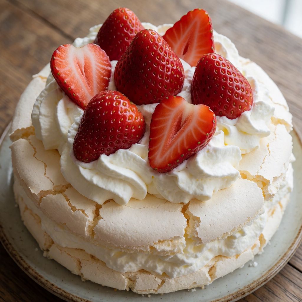 Meringue Cake with Strawberries
