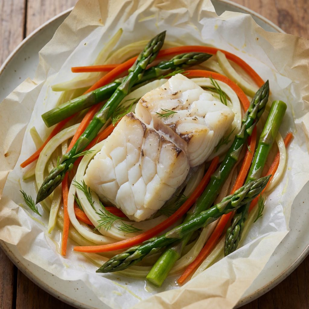 Bacallà en paperillotes amb herbes