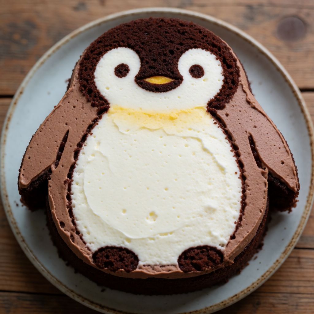 Penguin Cake: Chocolate Sponge with Milk Cream