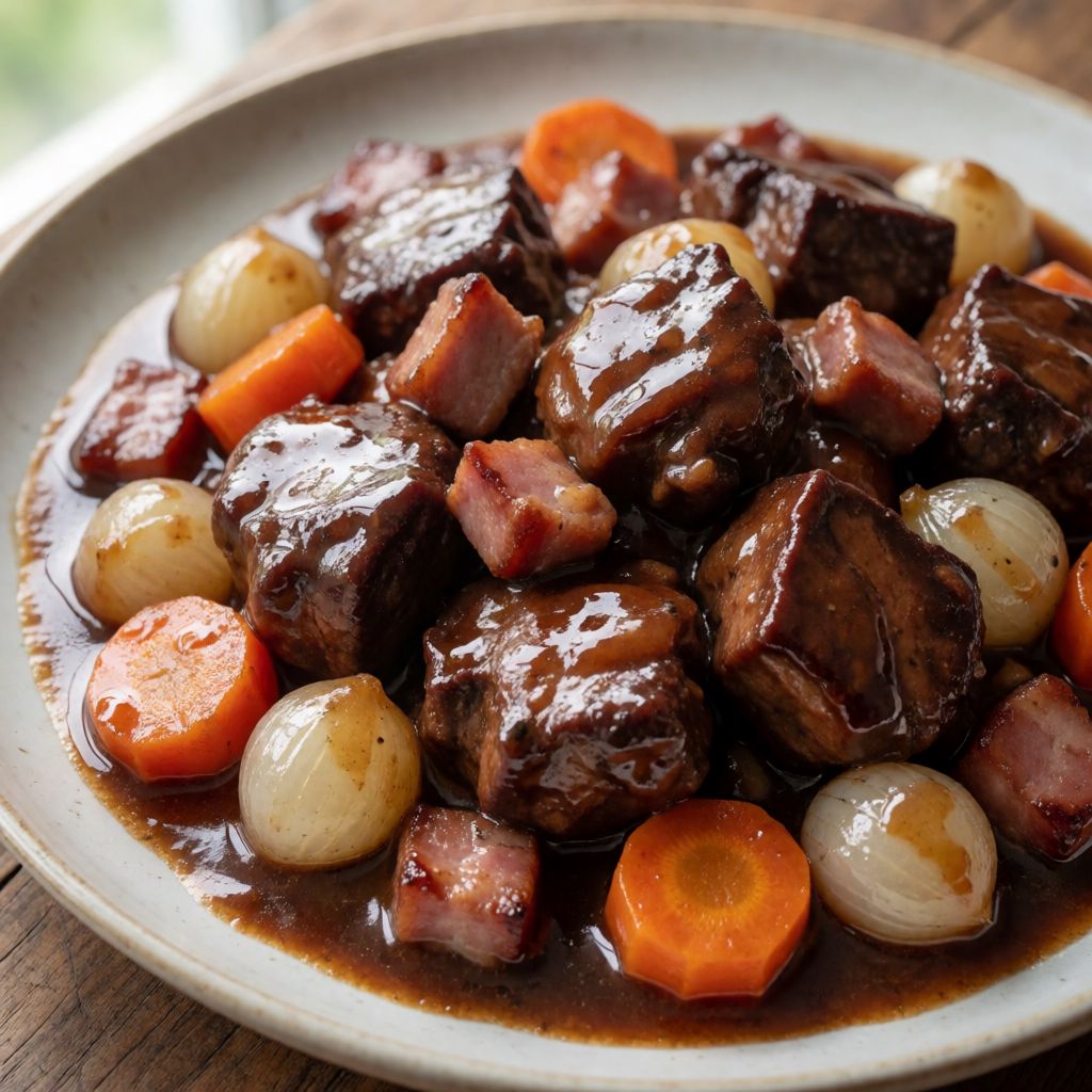 Pork Cheeks Burgundy-Style