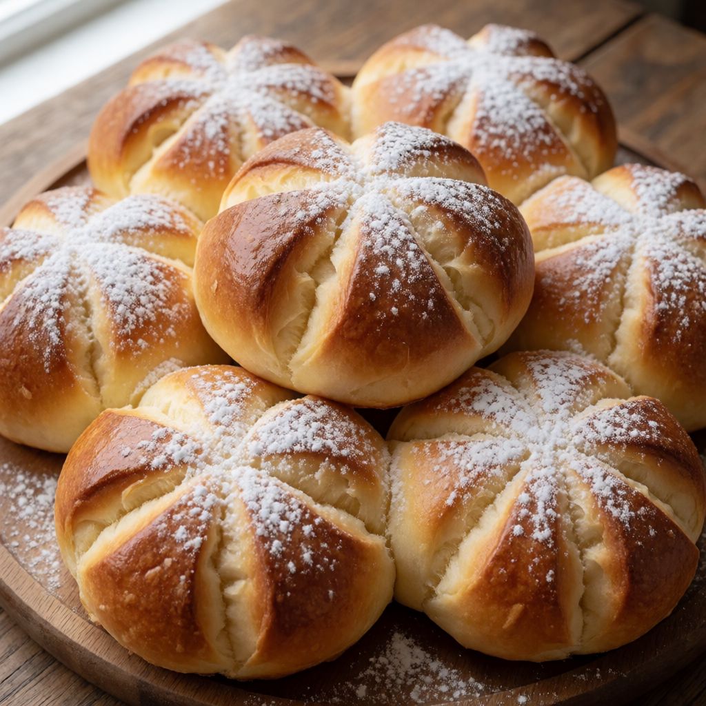 Snowflakes — Soft Brioche Buns with Milk Cream Filling