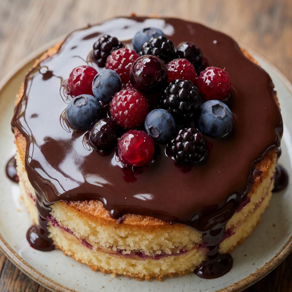 Almond Cake with Berries