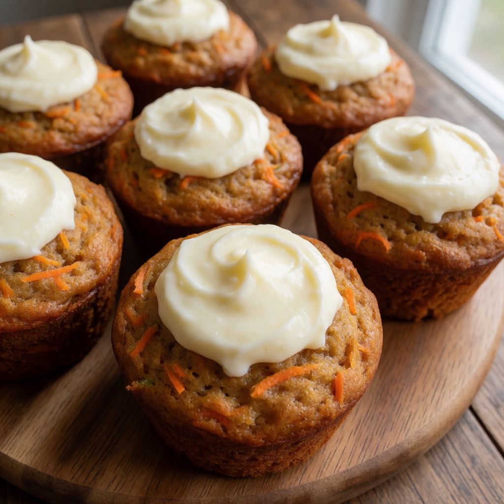 Easter Carrot Muffins with Lemon Cream Cheese Frosting