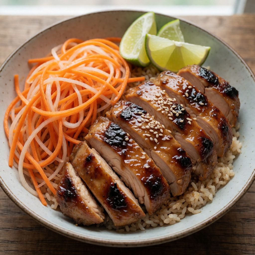 Vietnamese-Style Chicken Bowl with Pickled Carrots