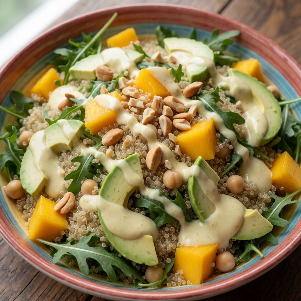 Mango- och avokadosallad med krämig mangodressing