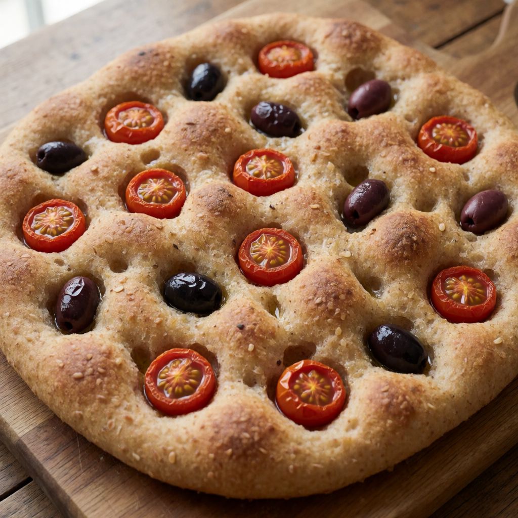 Wholemeal Focaccia with Cherry Tomatoes