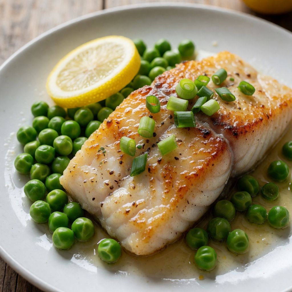 Sole with Peas and Lemon