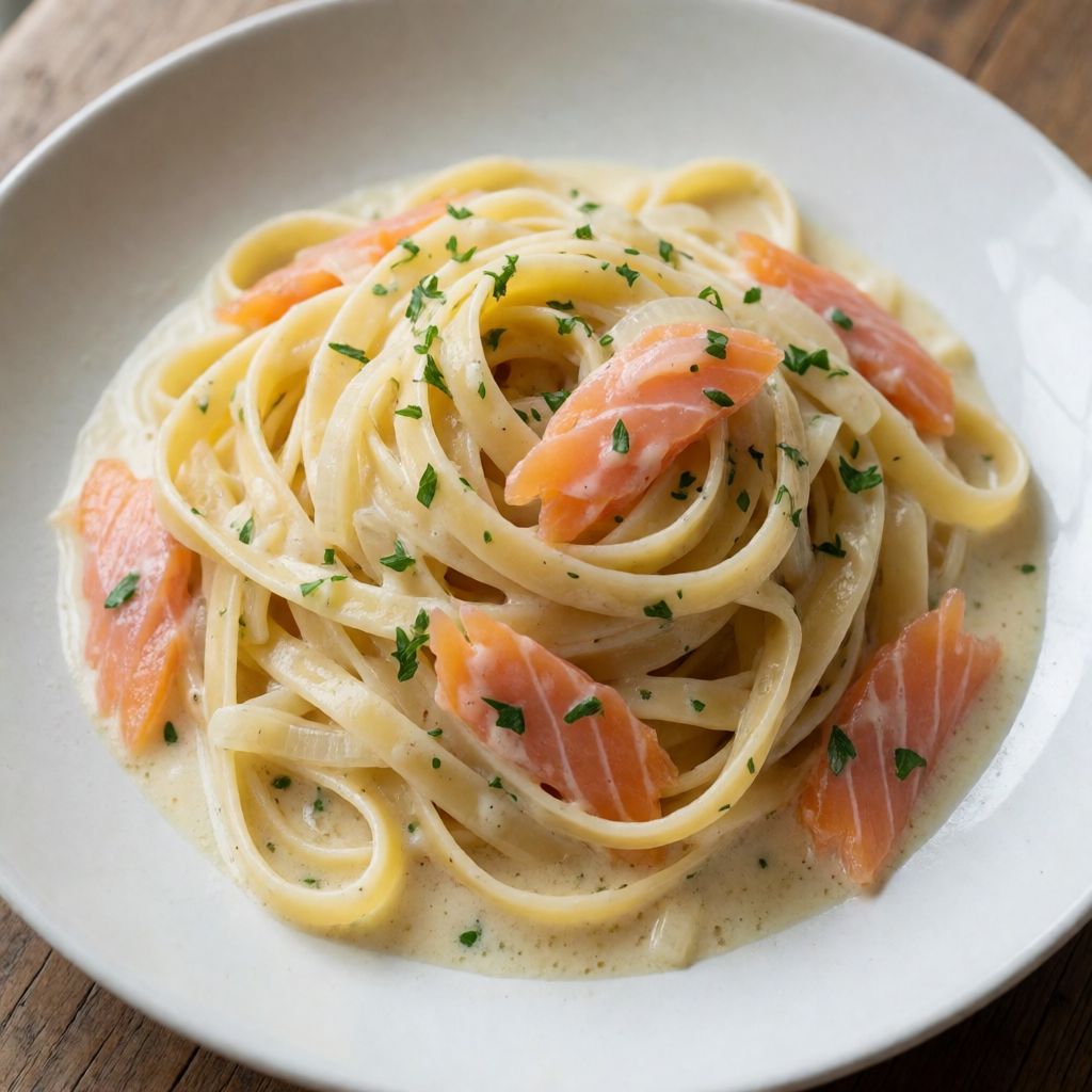 Tagliatelle s lososom