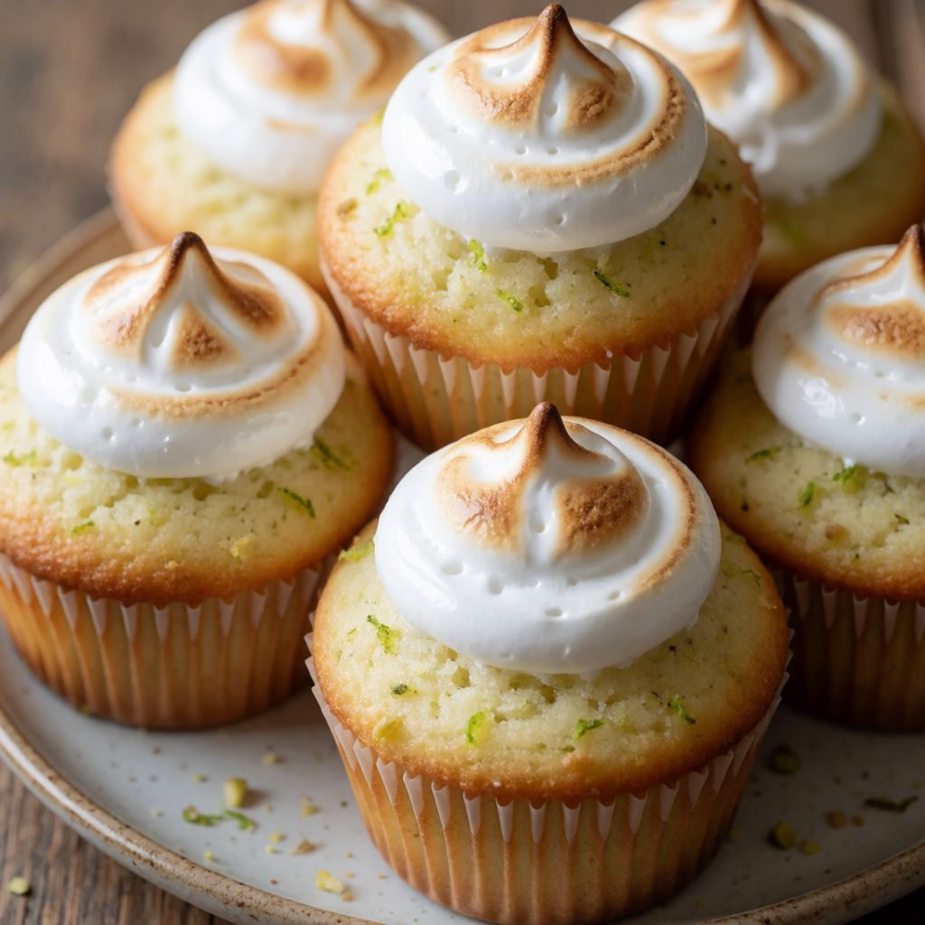 Pistachio and Lime Muffins with Meringue