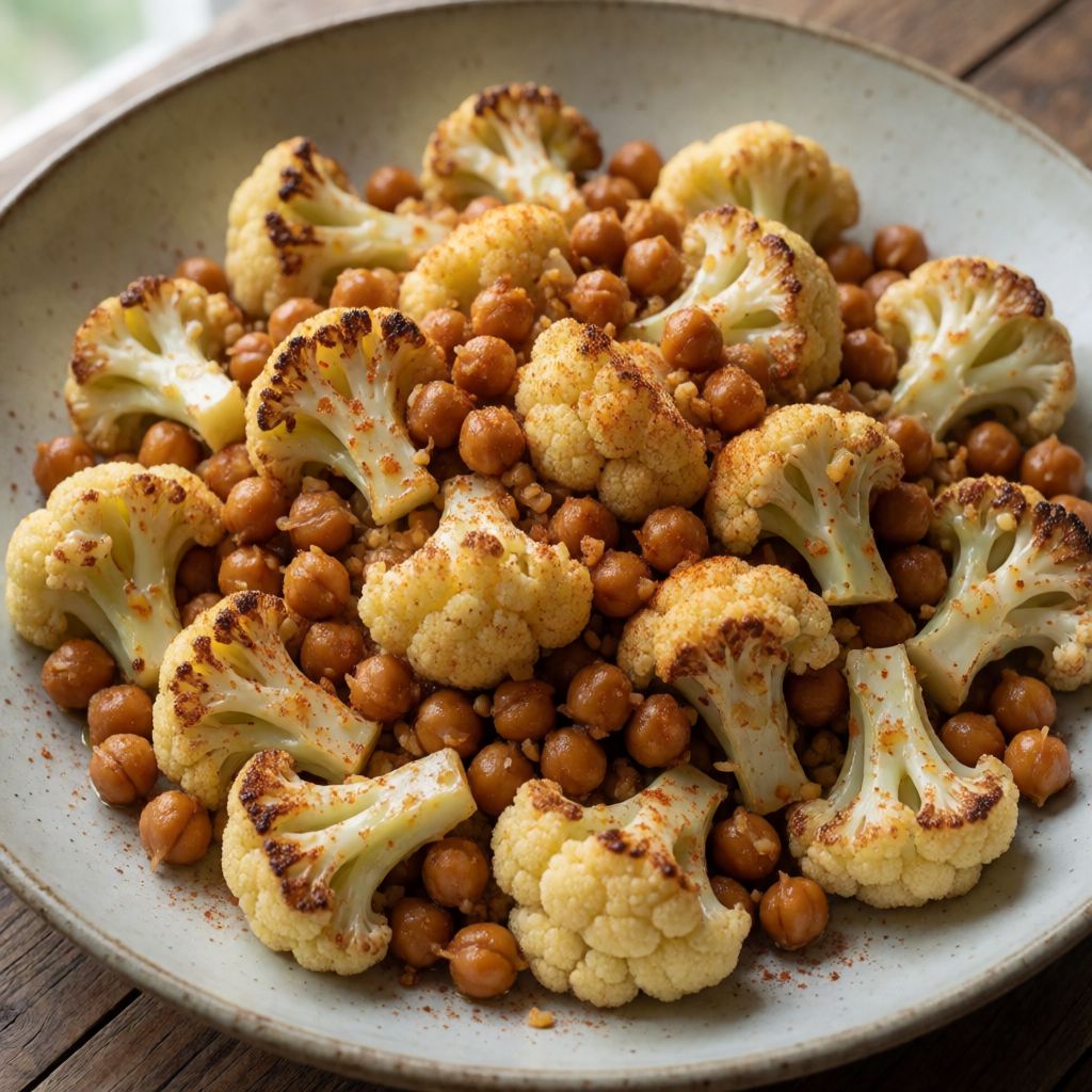 Roasted Cauliflower and Chickpea Salad