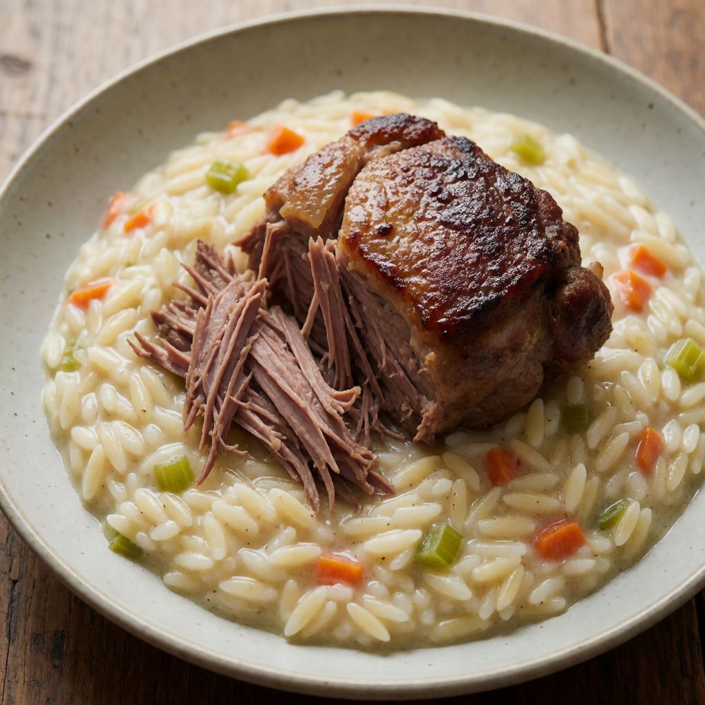 Creamy Orzo with Slow-Braised Lamb Shoulder