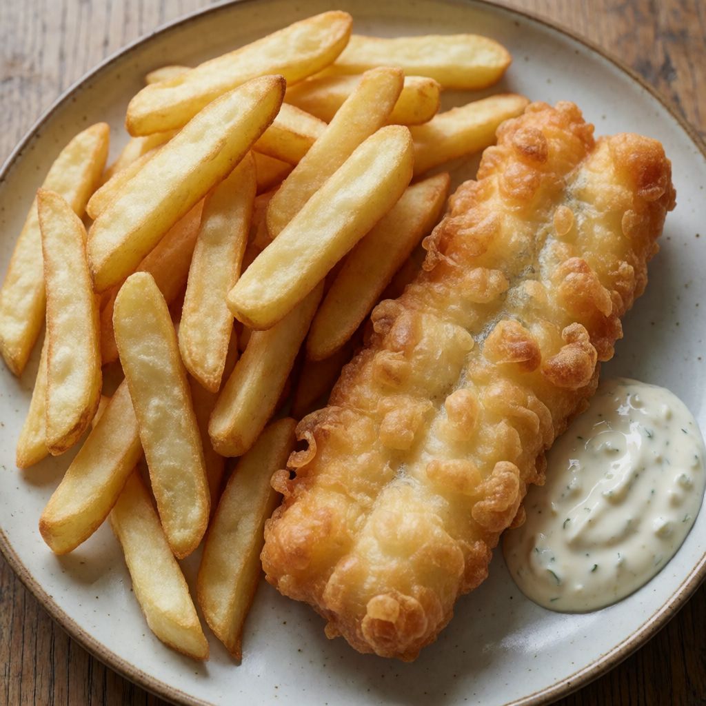 Fish and Chips with Tartare Sauce