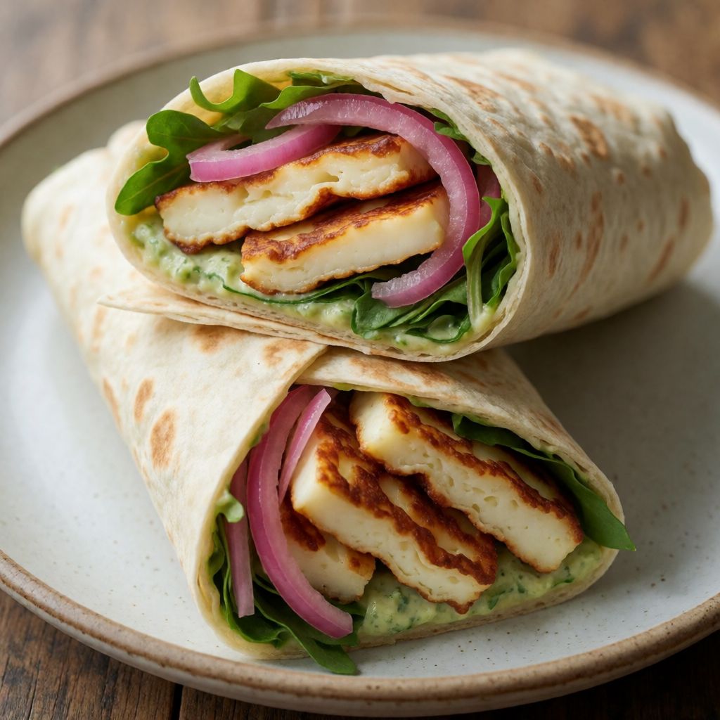 Halloumi Wrap with Cucumber Sauce