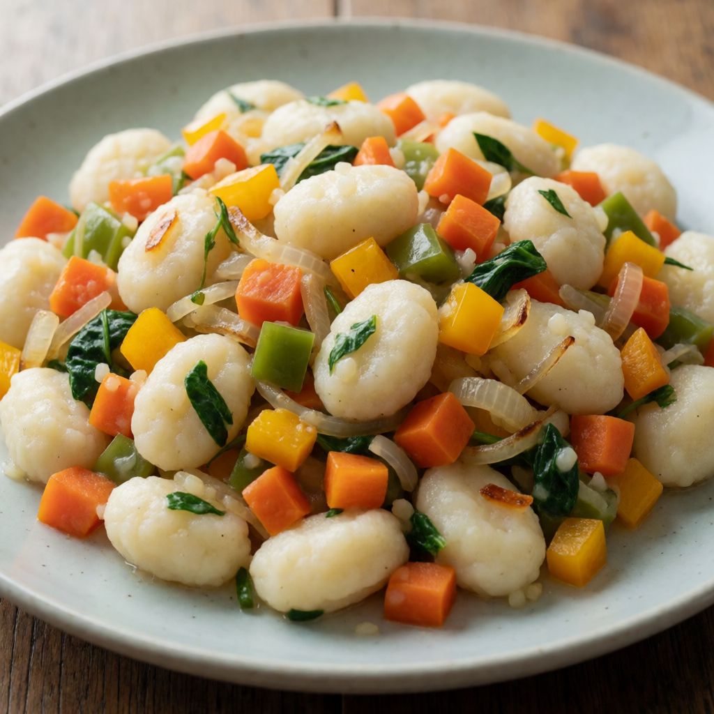 Rice Gnocchi with Vegetables