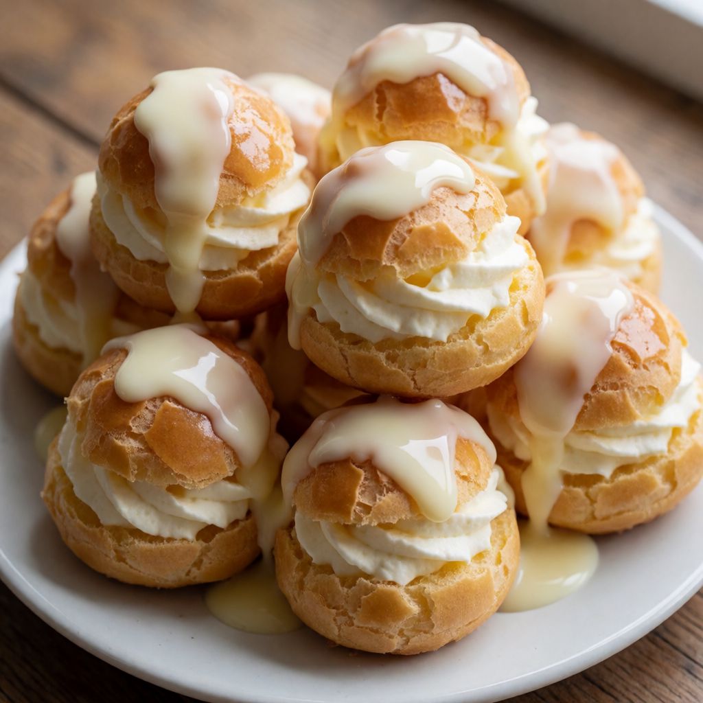 Profiteroles with White Chocolate