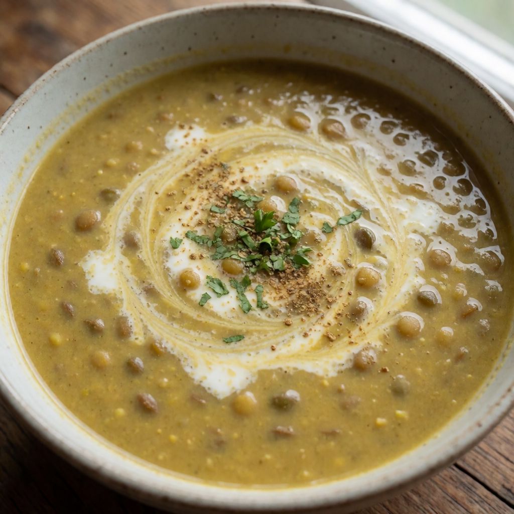 Indian-Style Coconut Green Lentil Soup