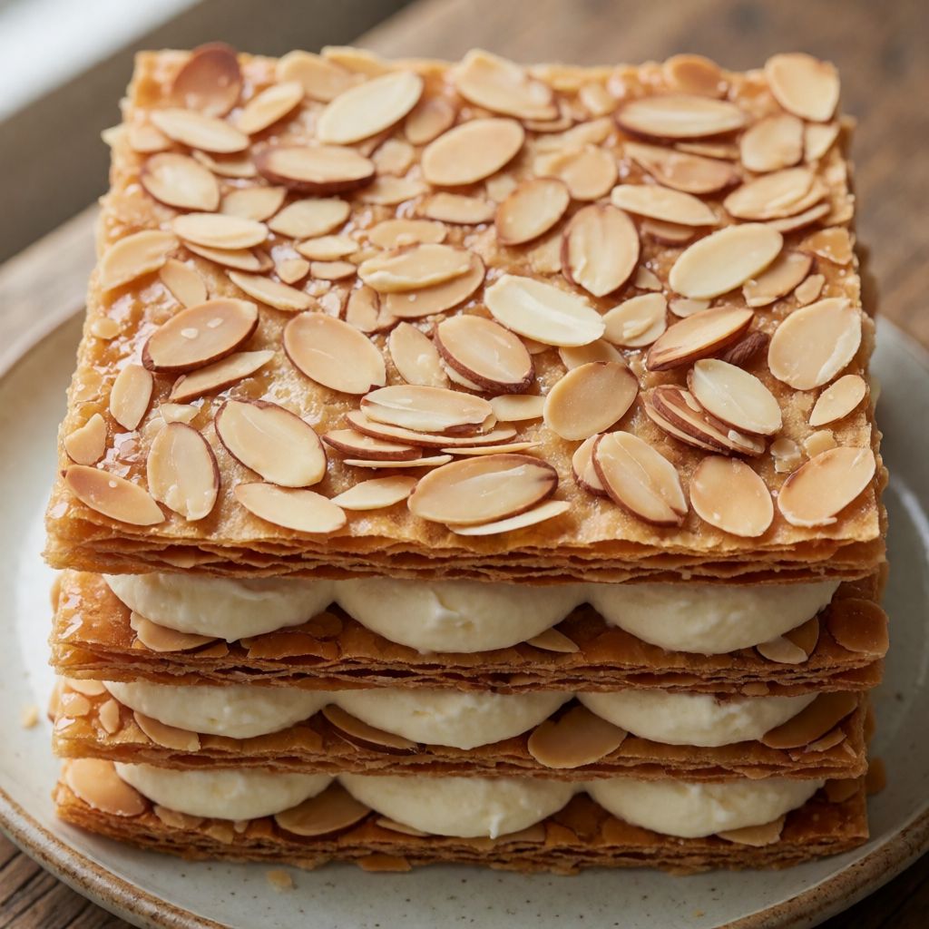 Almond Wafer Millefeuille with Ricotta