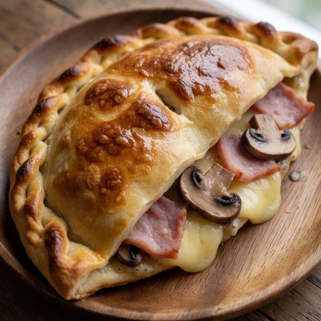 Calzone with Ham and Mushrooms