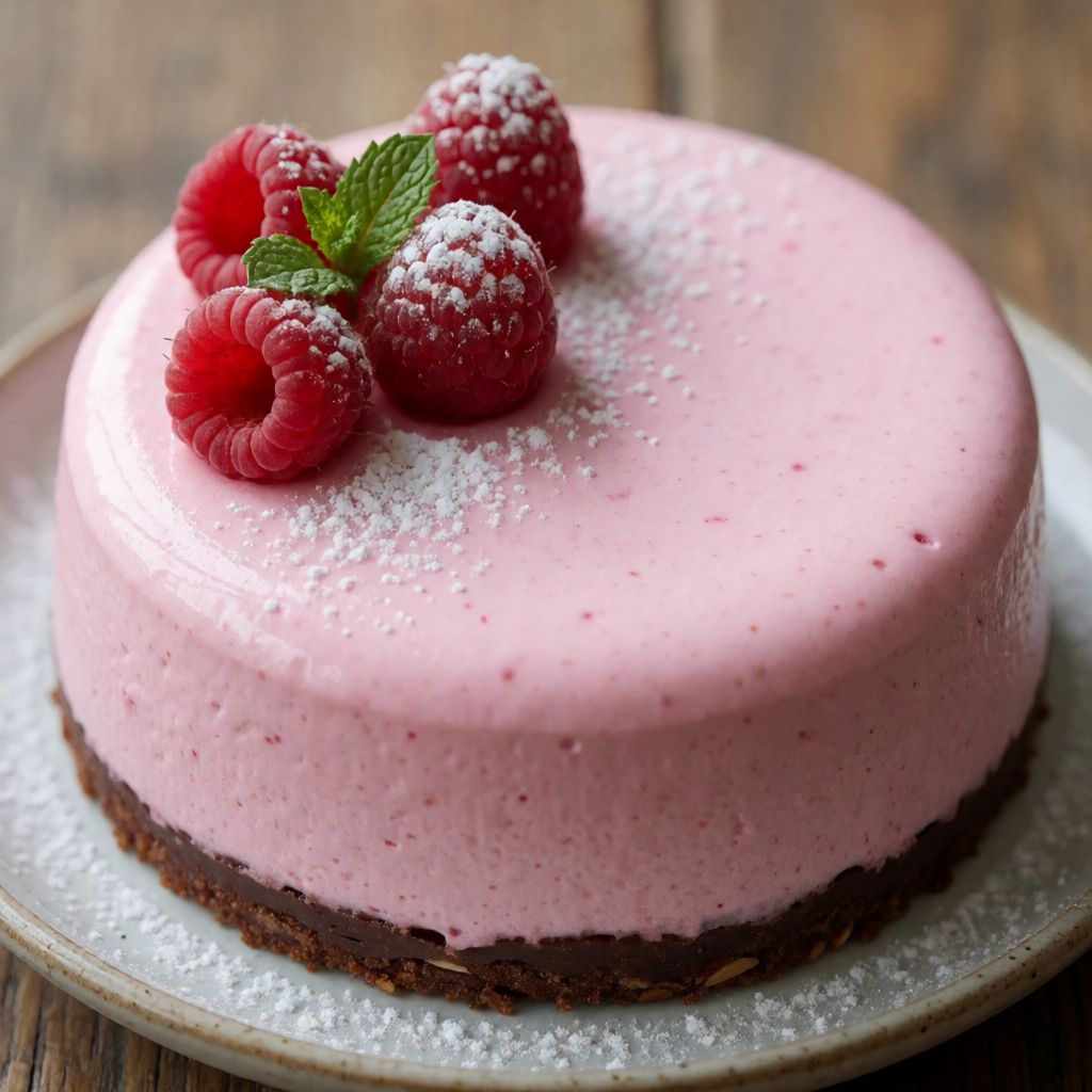 Raspberry Mousse Cake on a Chocolate Base