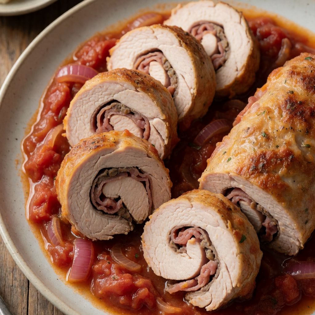 Turkey Breast Roulade with Prosciutto and Fontina