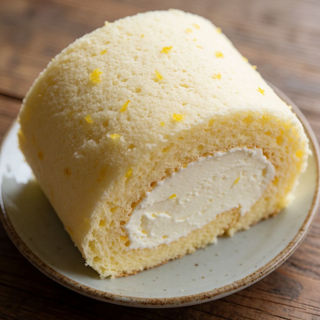 Lemon Sponge Roll with Mascarpone Cream