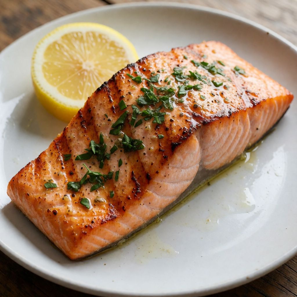 Grillad lax med citron och färska örter