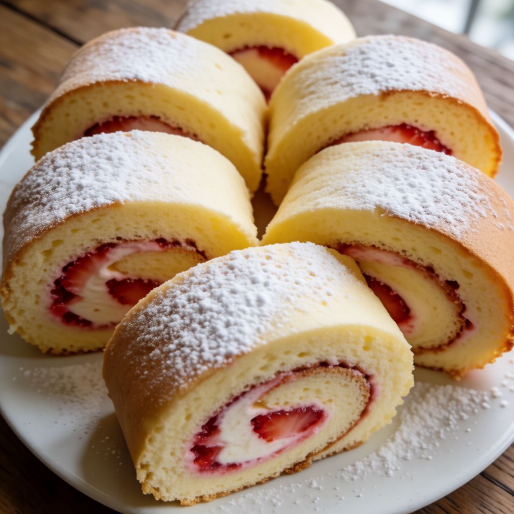 Swiss Roll with Strawberry Jam