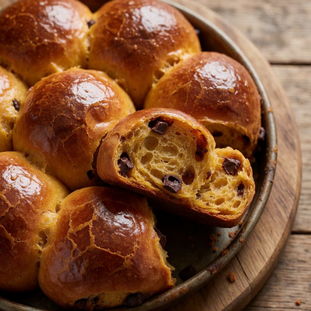Spiced Christmas Buns with Chocolate