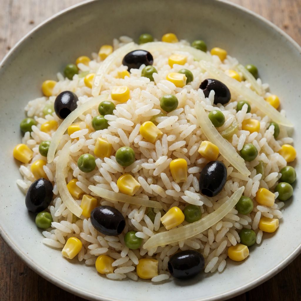 Ensalada de arroz con verduras encurtidas