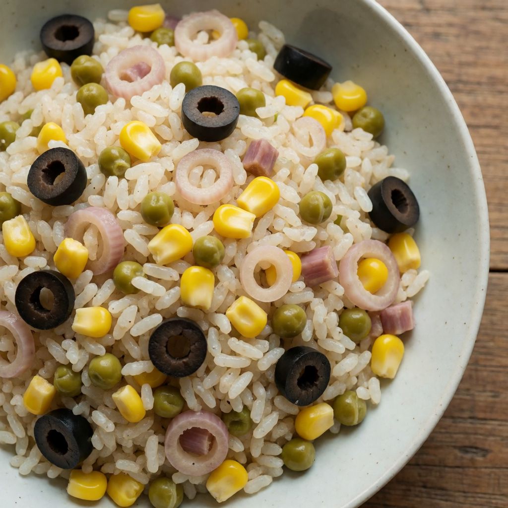 Risesalat med syltede grøntsager