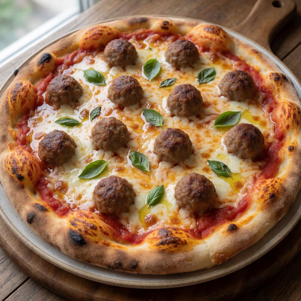 Pizza with Meatballs