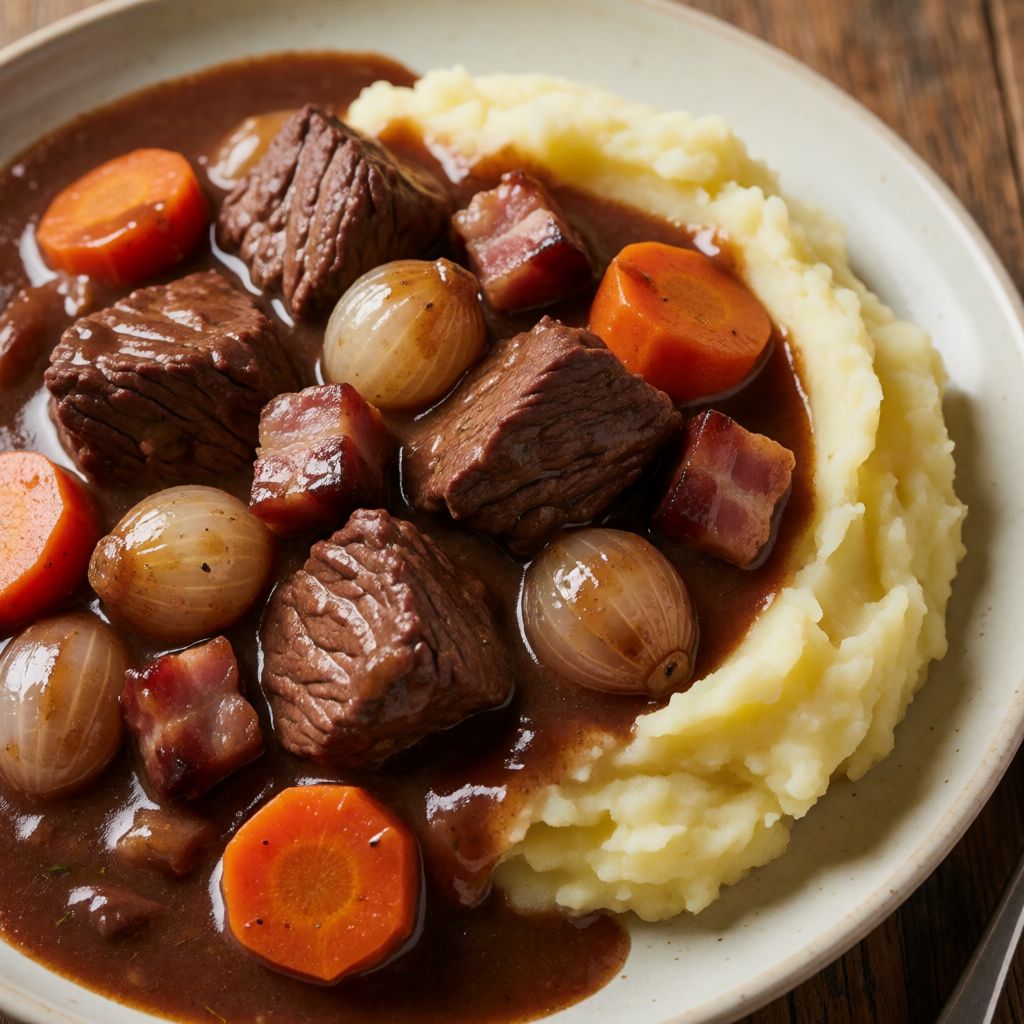 Beef Bourguignon with Mashed Potatoes