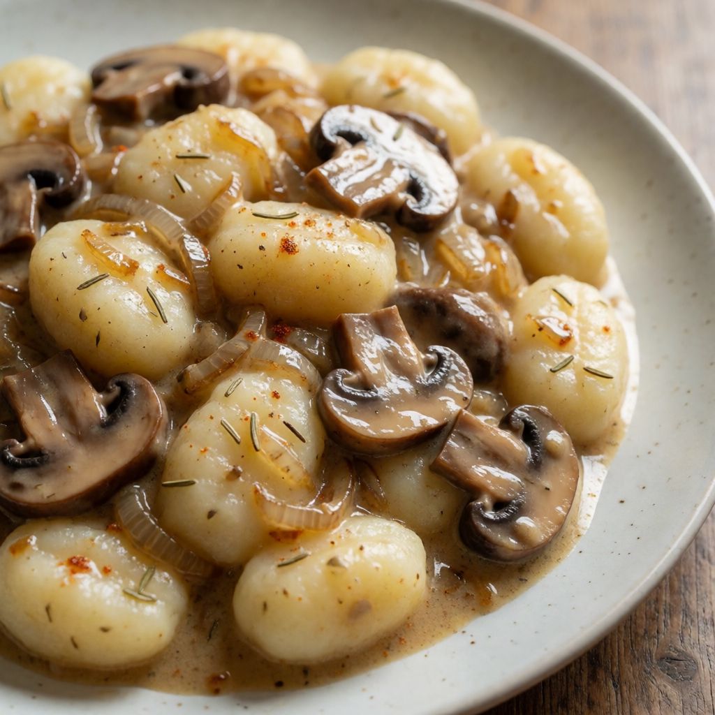 Gnocchi in Mushroom Sauce
