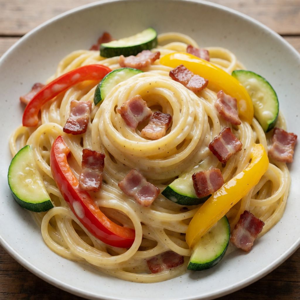 Carbonara amb verdures