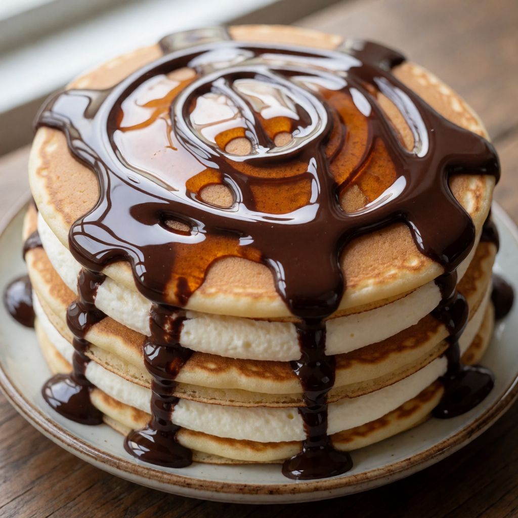 Pancake Cake with Chocolate and Caramel