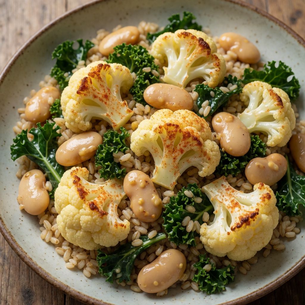 Cauliflower with Butter Beans in Mustard Dressing