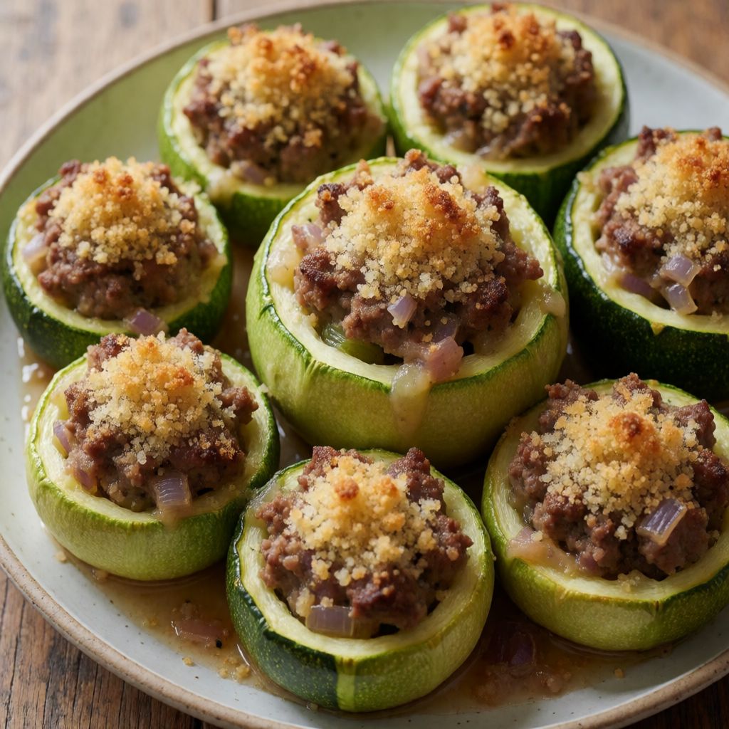 Stuffed Round Courgettes