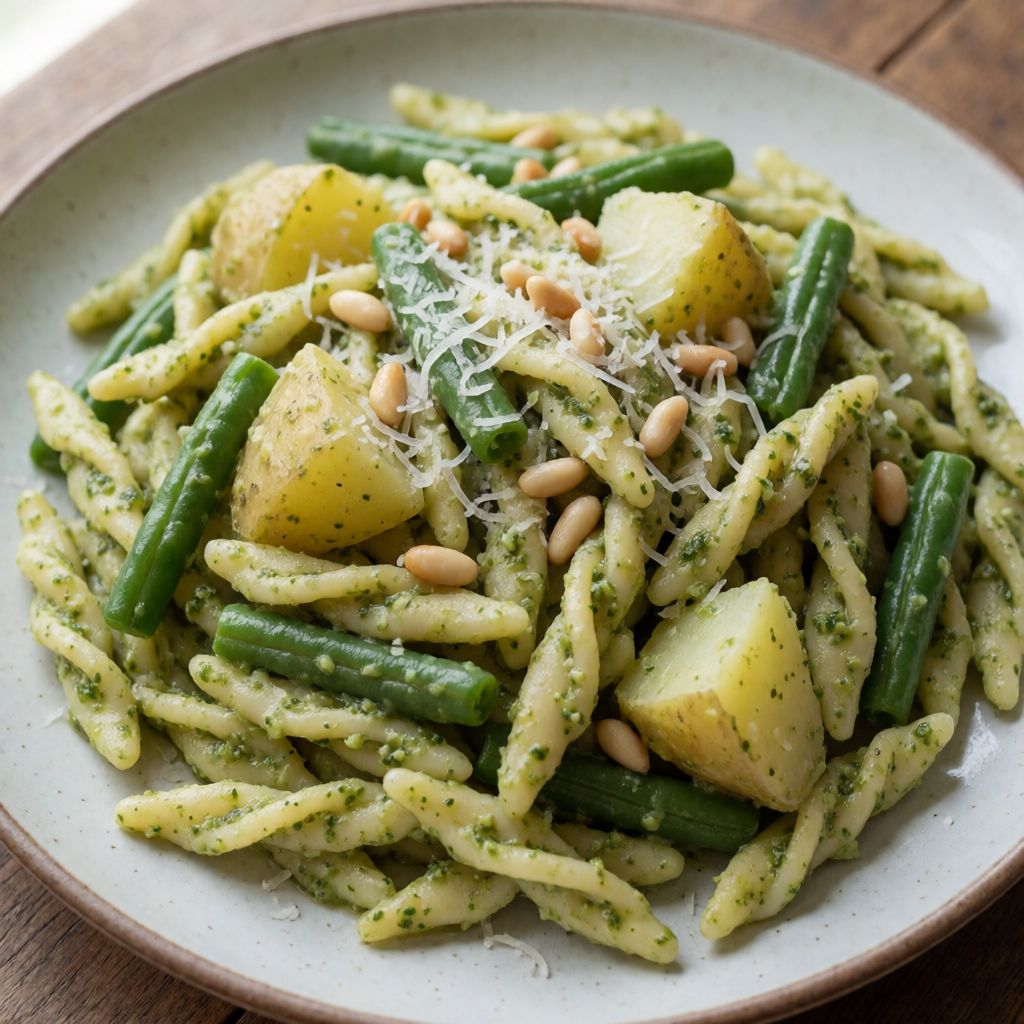 Trofie with Pesto, Potatoes and Green Beans