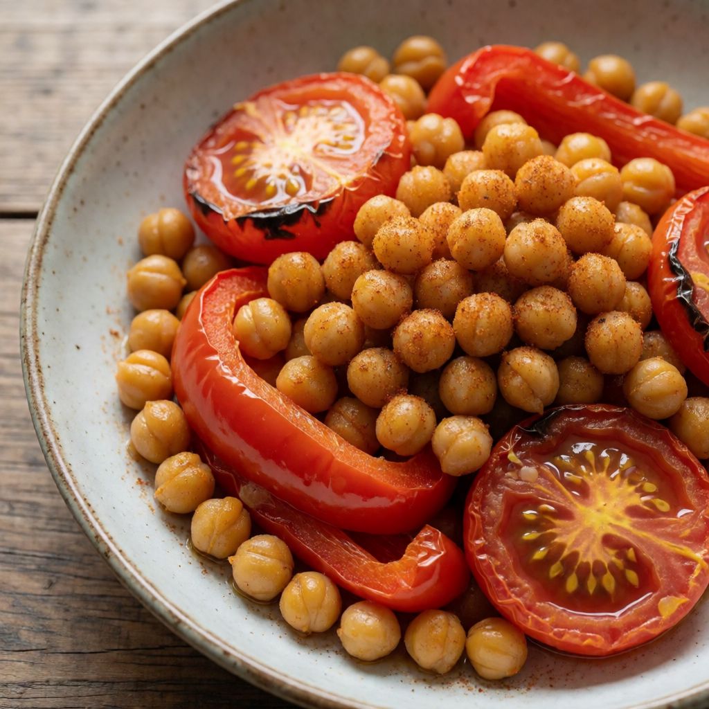 Roasted Vegetable Bowl with Garlic and Chickpeas
