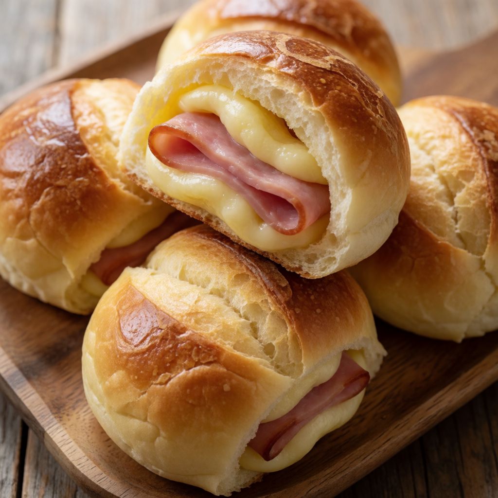 Potato Buns with Ham and Provolone
