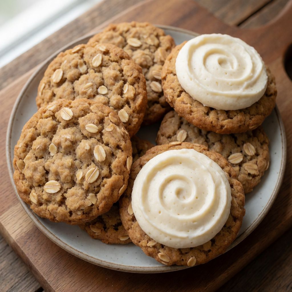 Oatmeal Cookies with Fluffy Butter Cream