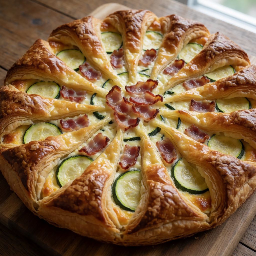 Solkage med courgette og bacon