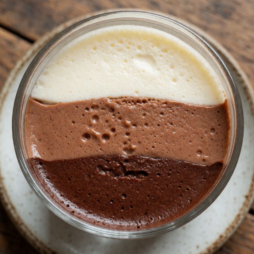 Mousse af tre slags chokolade