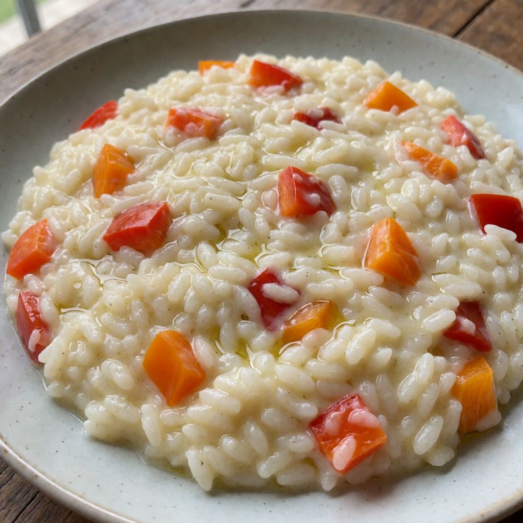 Risotto amb pebrot i gorgonzola