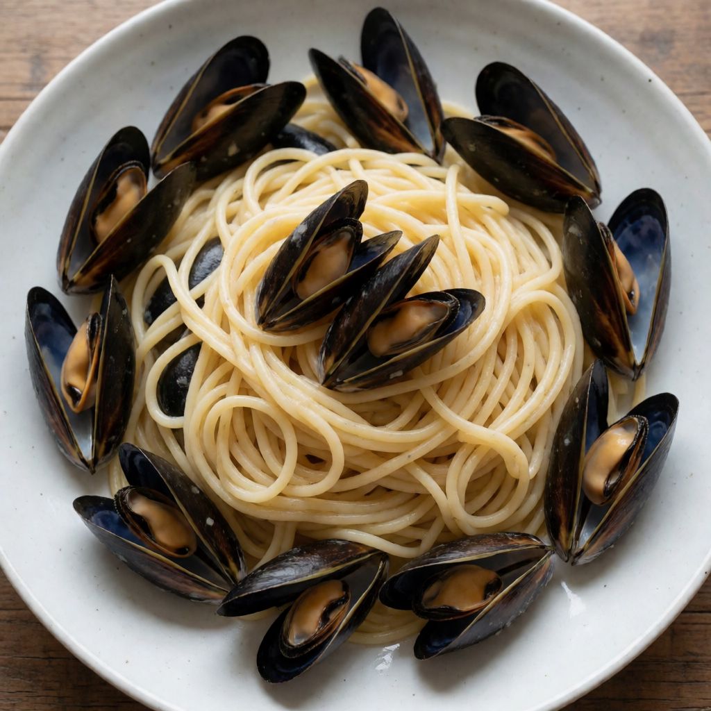 Espaguetis con mejillones