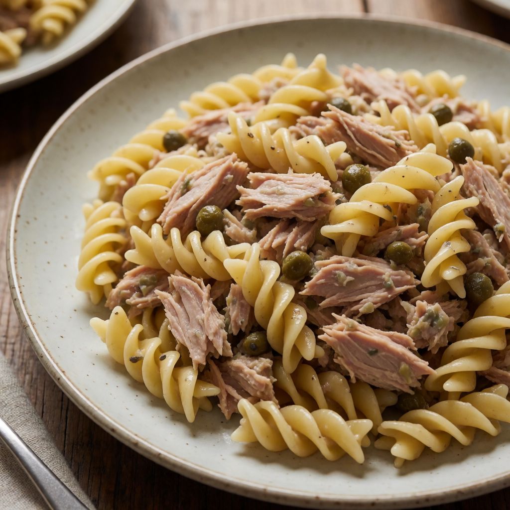 Nem fusilli med tun og wienerpølser