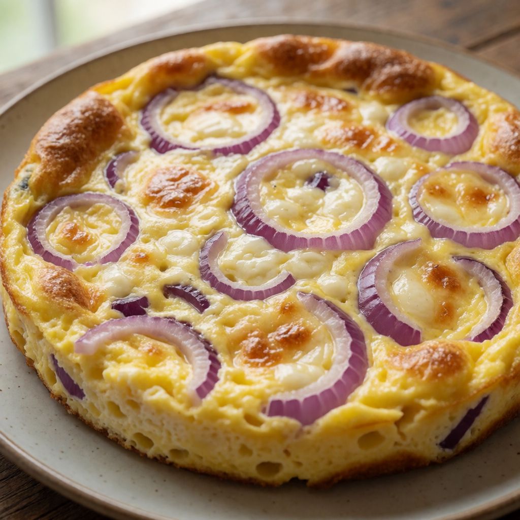 Frittata s červenou cibulí