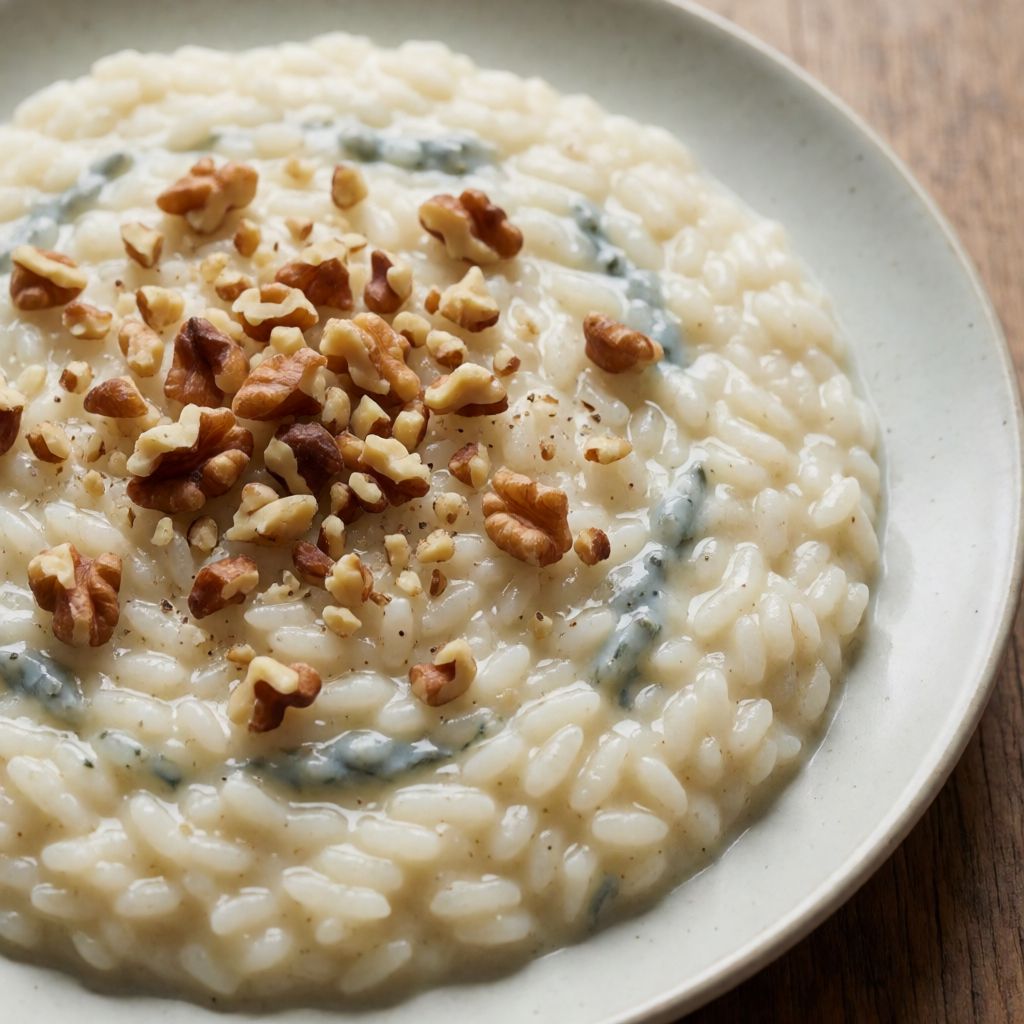 Risotto med gorgonzola og valnødder