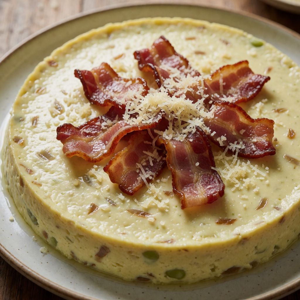 Auflauf aus dicken Bohnen mit Pancetta